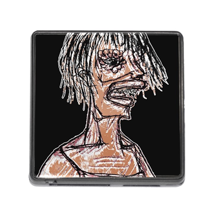 Sketchy Style Drawing Zombie Woman Memory Card Reader (Square 5 Slot)