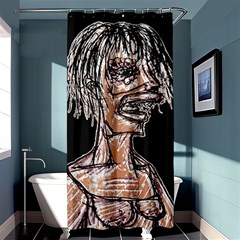 Sketchy Style Drawing Zombie Woman Shower Curtain 36  X 72  (stall)  by dflcprintsclothing