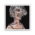 Sketchy Style Drawing Zombie Woman Memory Card Reader (Square) Front