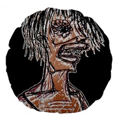 Sketchy Style Drawing Zombie Woman Large 18  Premium Round Cushions by dflcprintsclothing