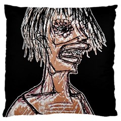 Sketchy Style Drawing Zombie Woman Large Flano Cushion Case (two Sides)