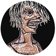 Sketchy Style Drawing Zombie Woman Wooden Bottle Opener (round) by dflcprintsclothing