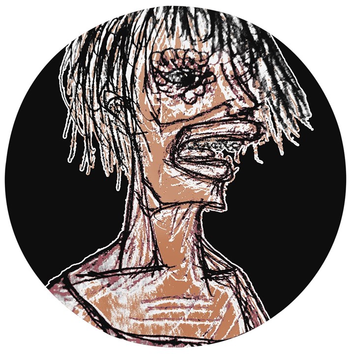 Sketchy Style Drawing Zombie Woman Wooden Bottle Opener (Round)