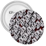 Demonic Skulls pattern, spooky horror, Halloween theme 3  Buttons Front