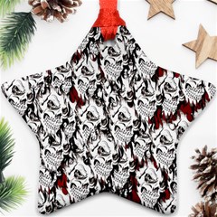 Demonic Skulls Pattern, Spooky Horror, Halloween Theme Ornament (star)