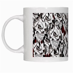 Demonic Skulls Pattern, Spooky Horror, Halloween Theme White Mugs by Casemiro