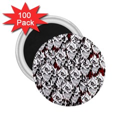 Demonic Skulls Pattern, Spooky Horror, Halloween Theme 2 25  Magnets (100 Pack)  by Casemiro