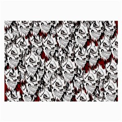 Demonic Skulls Pattern, Spooky Horror, Halloween Theme Large Glasses Cloth (2 Sides) by Casemiro