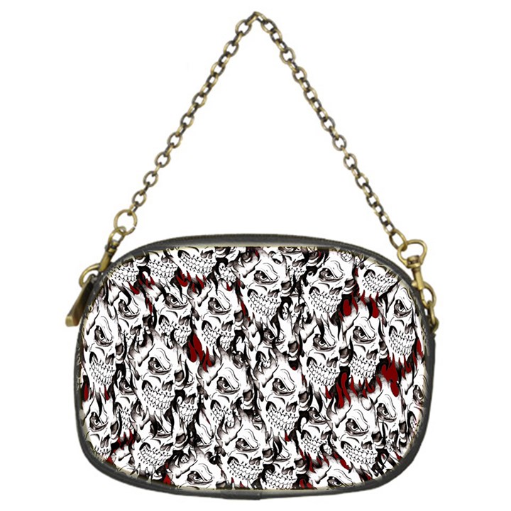 Demonic Skulls pattern, spooky horror, Halloween theme Chain Purse (One Side)