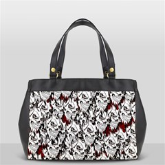 Demonic Skulls Pattern, Spooky Horror, Halloween Theme Oversize Office Handbag (2 Sides) by Casemiro