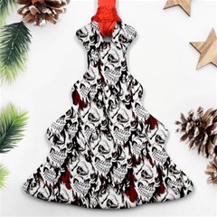 Demonic Skulls Pattern, Spooky Horror, Halloween Theme Ornament (christmas Tree) 