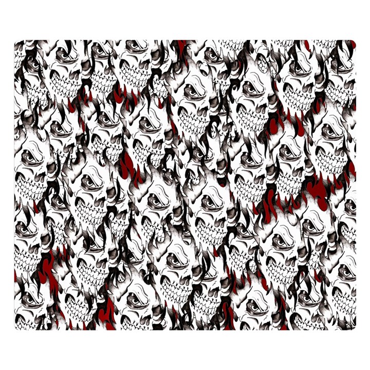 Demonic Skulls pattern, spooky horror, Halloween theme Double Sided Flano Blanket (Small) 