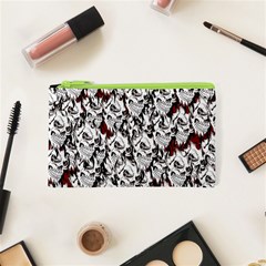 Demonic Skulls Pattern, Spooky Horror, Halloween Theme Cosmetic Bag (xs) by Casemiro