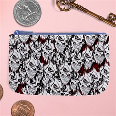 Demonic Skulls Pattern, Spooky Horror, Halloween Theme Large Coin Purse by Casemiro