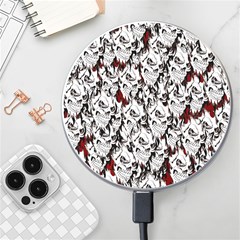 Demonic Skulls Pattern, Spooky Horror, Halloween Theme Wireless Charger