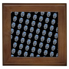 Skulls, Demonic Skull Pattern, Frida Kahlo Stylised Framed Tile by Casemiro