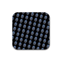 Skulls, Demonic Skull Pattern, Frida Kahlo Stylised Rubber Square Coaster (4 Pack) by Casemiro