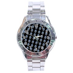 Skulls, Demonic Skull Pattern, Frida Kahlo Stylised Stainless Steel Analogue Watch by Casemiro