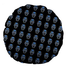 Skulls, Demonic Skull Pattern, Frida Kahlo Stylised Large 18  Premium Flano Round Cushions by Casemiro