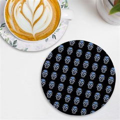 Skulls, Demonic Skull Pattern, Frida Kahlo Stylised Uv Print Round Tile Coaster by Casemiro