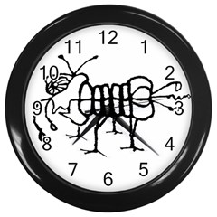 Fantasy Weird Insect Drawing Wall Clock (black) by dflcprintsclothing