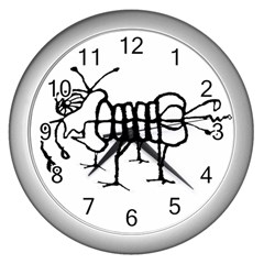 Fantasy Weird Insect Drawing Wall Clock (silver) by dflcprintsclothing