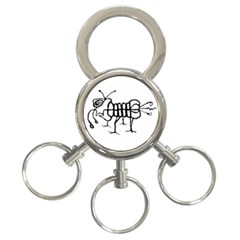 Fantasy Weird Insect Drawing 3-ring Key Chain by dflcprintsclothing