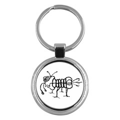 Fantasy Weird Insect Drawing Key Chain (round) by dflcprintsclothing