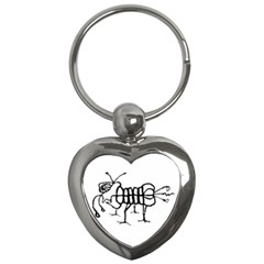 Fantasy Weird Insect Drawing Key Chain (heart) by dflcprintsclothing