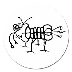 Fantasy Weird Insect Drawing Magnet 5  (round) by dflcprintsclothing