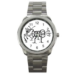 Fantasy Weird Insect Drawing Sport Metal Watch by dflcprintsclothing