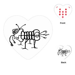 Fantasy Weird Insect Drawing Playing Cards Single Design (heart) by dflcprintsclothing