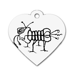 Fantasy Weird Insect Drawing Dog Tag Heart (one Side) by dflcprintsclothing