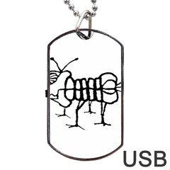 Fantasy Weird Insect Drawing Dog Tag Usb Flash (one Side) by dflcprintsclothing