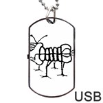 Fantasy Weird Insect Drawing Dog Tag USB Flash (Two Sides) Back