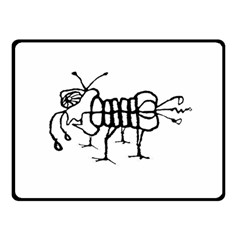 Fantasy Weird Insect Drawing Double Sided Fleece Blanket (small)  by dflcprintsclothing