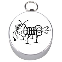 Fantasy Weird Insect Drawing Silver Compasses by dflcprintsclothing