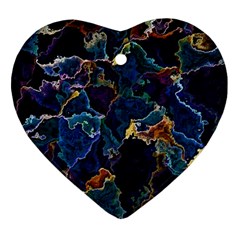 Oil Slick Heart Ornament (two Sides) by MRNStudios