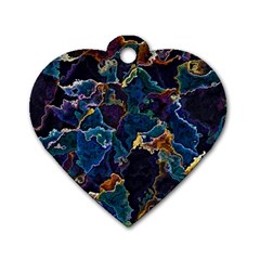 Oil Slick Dog Tag Heart (one Side) by MRNStudios