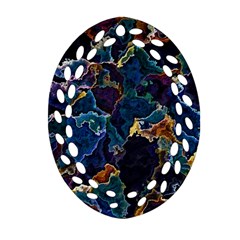 Oil Slick Oval Filigree Ornament (two Sides) by MRNStudios