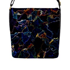 Oil Slick Flap Closure Messenger Bag (l) by MRNStudios