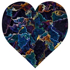 Oil Slick Wooden Puzzle Heart by MRNStudios