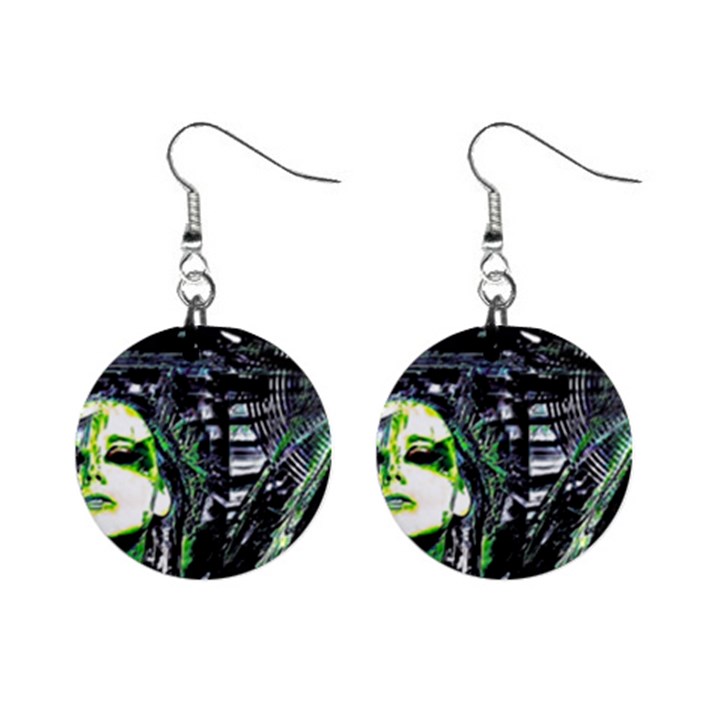 Dubstep Alien Mini Button Earrings