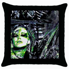 Dubstep Alien Throw Pillow Case (black) by MRNStudios