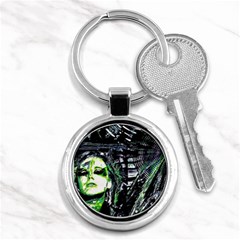 Dubstep Alien Key Chain (round) by MRNStudios