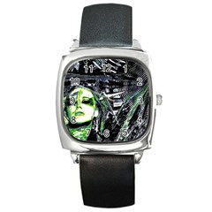 Dubstep Alien Square Metal Watch by MRNStudios