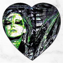 Dubstep Alien Jigsaw Puzzle (heart) by MRNStudios