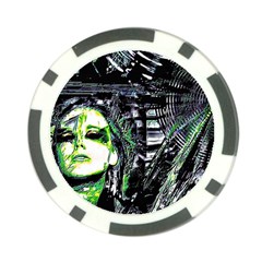 Dubstep Alien Poker Chip Card Guard by MRNStudios