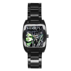 Dubstep Alien Stainless Steel Barrel Watch by MRNStudios