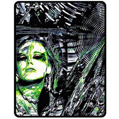 Dubstep Alien Double Sided Fleece Blanket (medium)  by MRNStudios